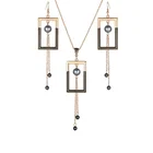 Wedding Pearl Necklace 2021 Gold Wedding Geometry Pearl Hawaiian Earrings Necklace Jewelry Sets For Party