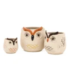 Pot Clay Wholesale Hot Sale Lovely Instgram 3D Unique Owl Flower Succulent Pot In Pottery Clay Ceramic