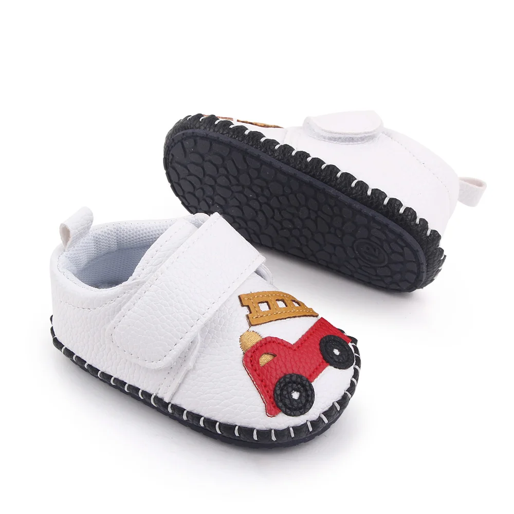 Spring and Autumn New PU Leather Hand Sewn Soft Soles Non-slip Baby Cartoon Walking Shoes manufacture