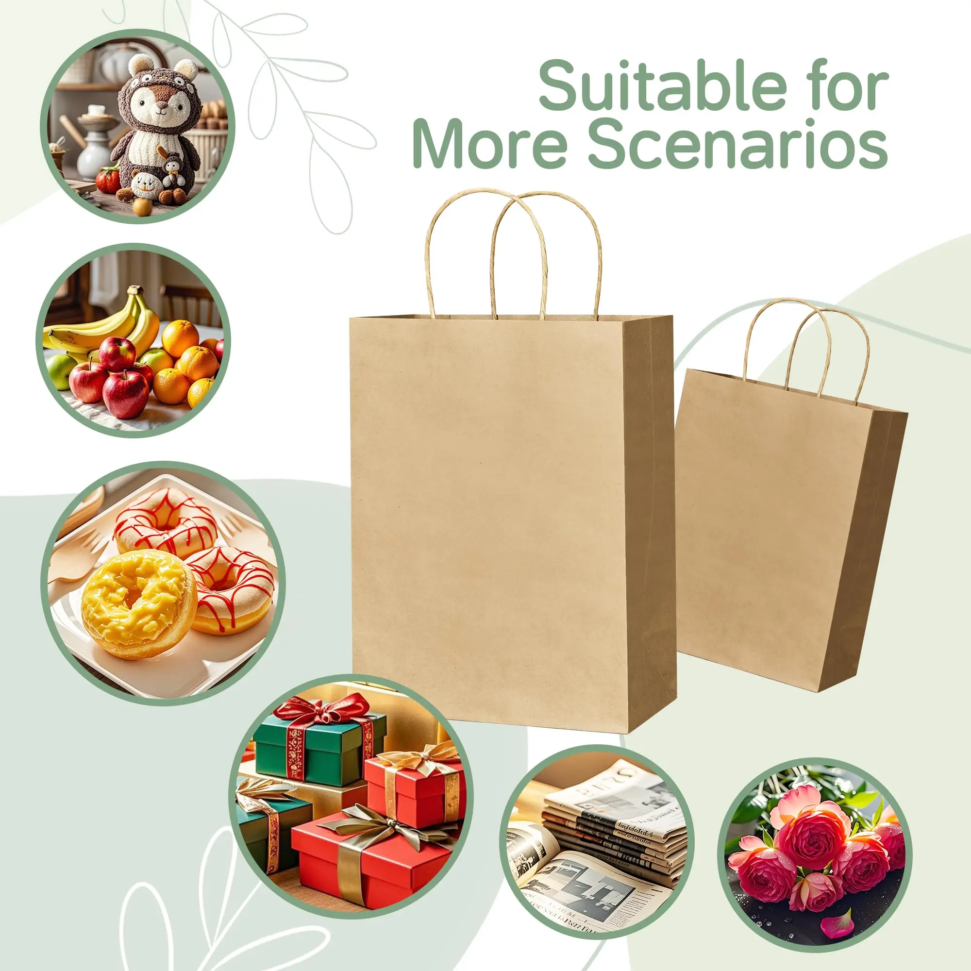 Factory Customized Print Logo Fast Food Packaging Grocery Retail Take Away Take Out Orange Kraft Paper Bag with Handles manufacture