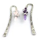 ML Natural Healing Reiki Crystal Quartz Help Me Bookmark Amethyst Rose Quartz Merkaba Stone Metal Bookmark