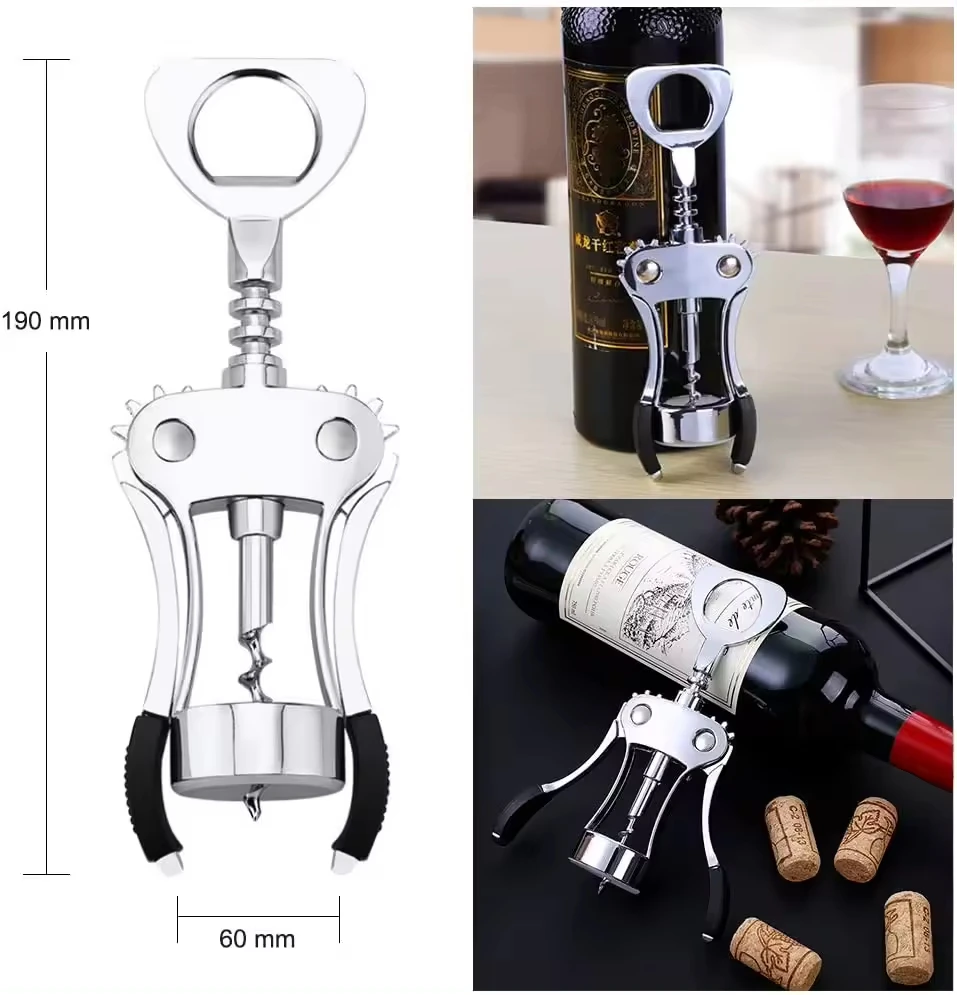 Multifunctional Zinc Alloy  Bottles Opener Premium Wing Corkscrew Wine Bottle Opener Metal Wine Beer CorkScrew Opener