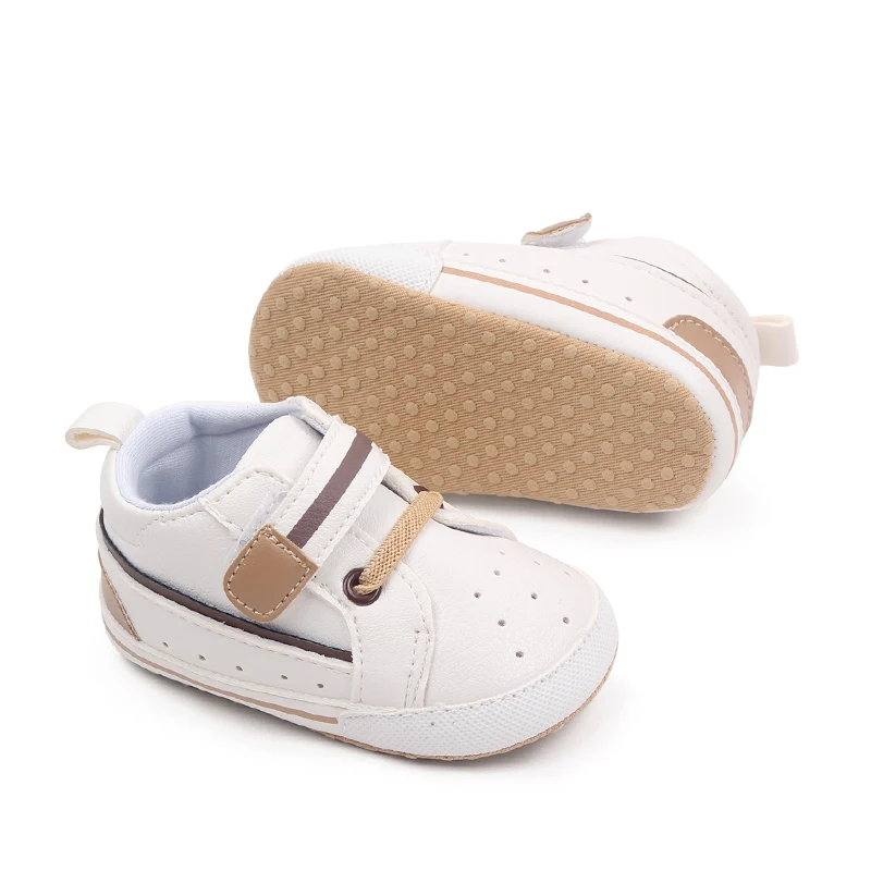 0-1 Year Old Baby Shoes White PU Leather Sports Baby Shoes Leisure Toddler Shoes Spring and Autumn details