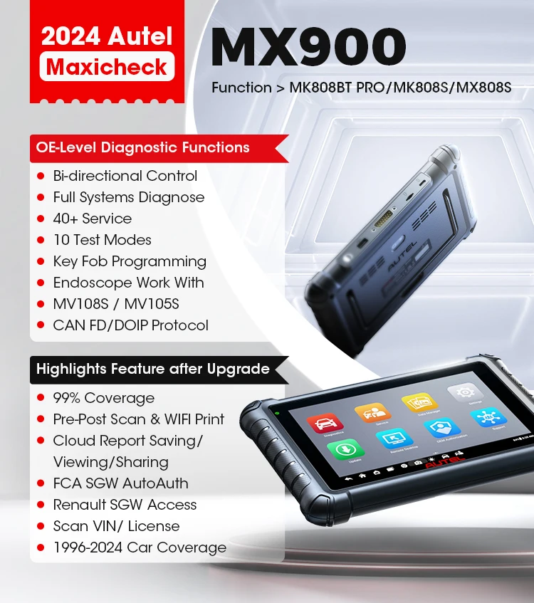 Professional Autel Maxicheck Mx900 Mx 900 Upgrade Of Mk808 Mx808 Obd2