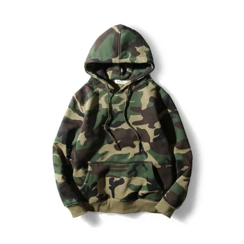 Pullover high quality warm old school custom army green camo hoodies men