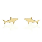Earrings Gemnel Jewelry Fashion Minimalist 925 Sterling Silver 14k Gold Plated Zircon Animal Shark Stud Earrings For Women