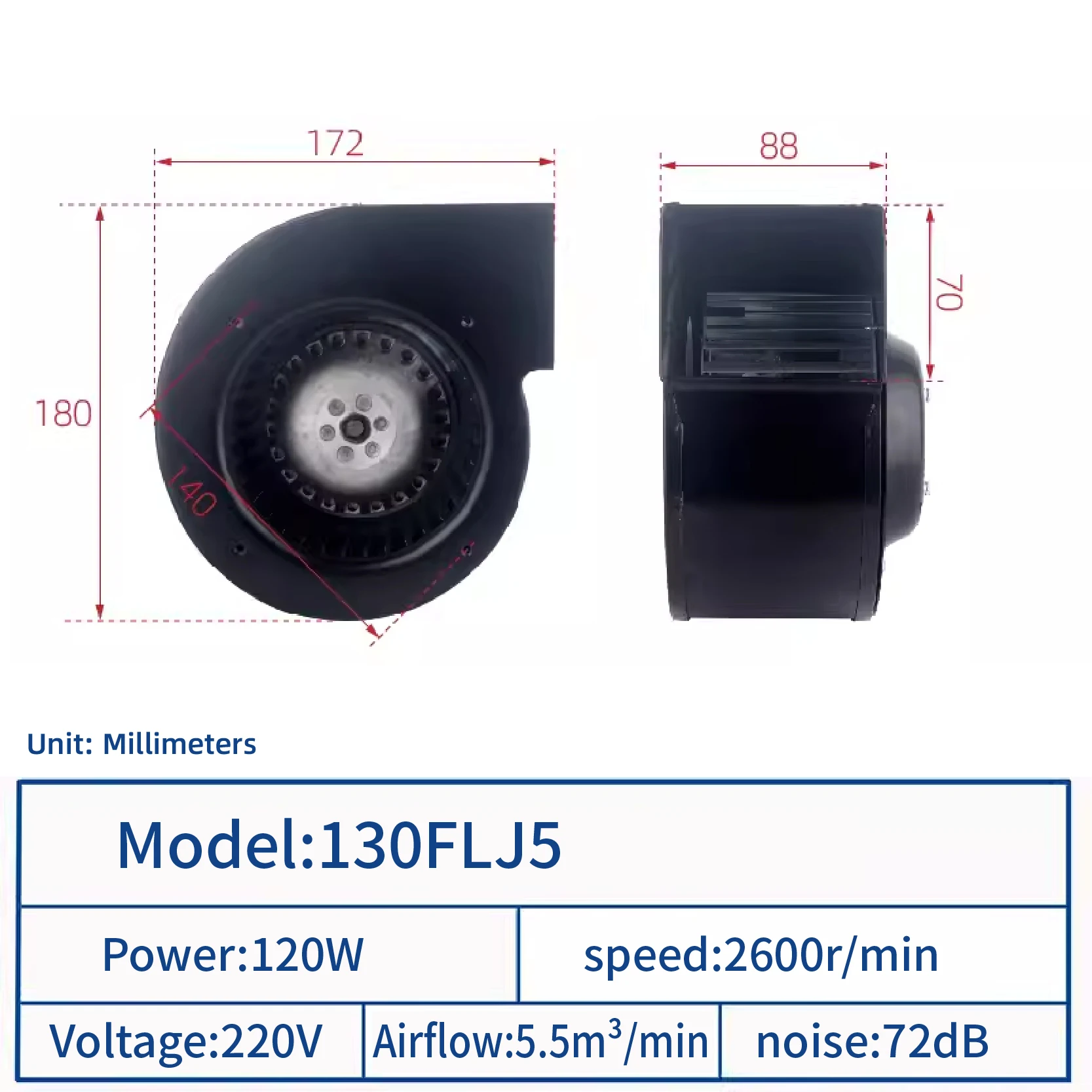 Jeek Flat Air Blower, 120W, 220v - detail 16