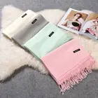 Scarves Wholesale Solid Brushed Custom Logo Cozy Warm Women Winter Cashmere Shawl Scarves Scarf For Women