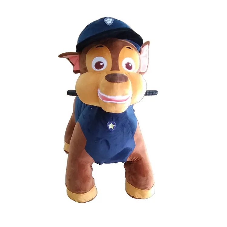 Coin Operated Battery Motorized Kids Plush Walking Riding Stuffed Electric Rides on Animal Toy for Mall