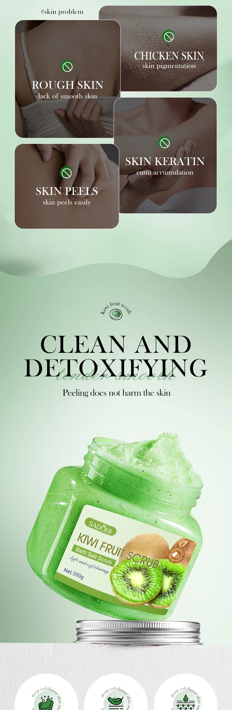 product wholesale sadoer natural organic herbal body scrub avocado blueberry vitamin c rich beauty buffets brightening customized-4