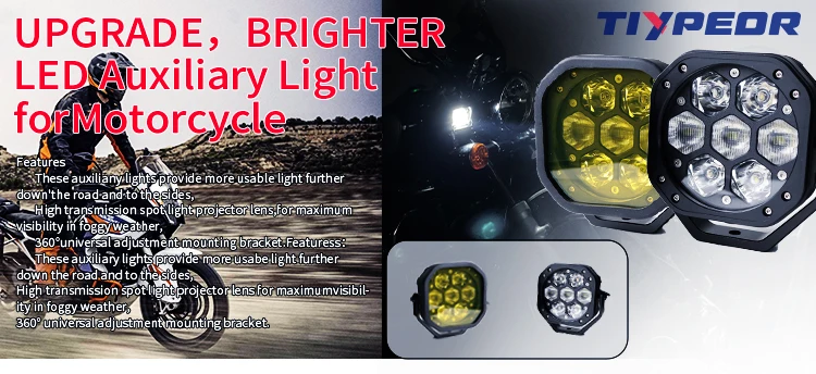 product tiypeor universal spotlight motorcycle auxiliary fog driving brighter cnc aluminum ip68waterproof led light for off road atv utv-2