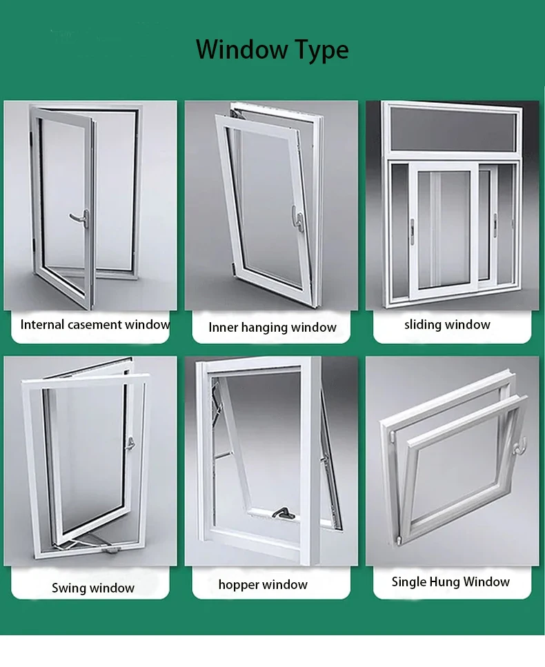 Customization European Design Upvc Windows Double Glazing Swing Pvc