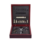 Wine Accessories Gifts Gift Accessories 2020 Custom Wine Accessories Chess Opener Wooden Wine Gifts Set