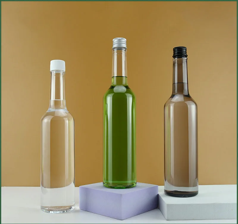 product 450ml hot sale clear plastic  juice bottle food grade plastic wine bottle transparent packaging long neck bottle-26