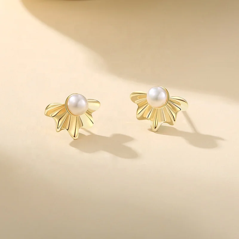 925 Silver Jewelry Freshwater Pearl Stud Earrings Gifts For Her Earrings