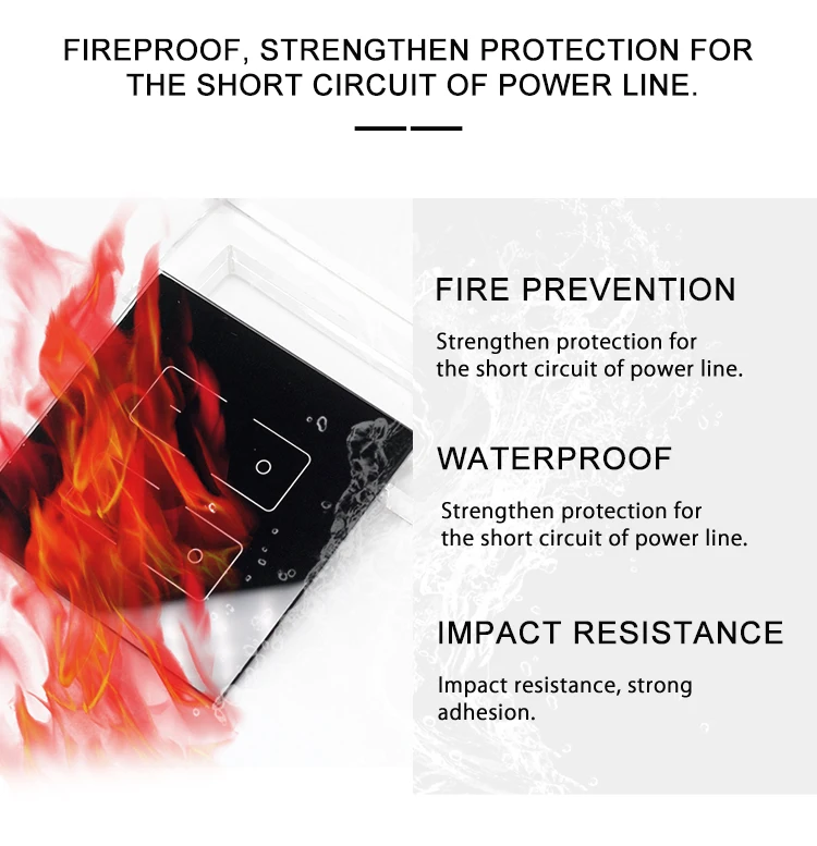 3MM 4MM four-button touch mirror switch, electrical instrument control panel glass