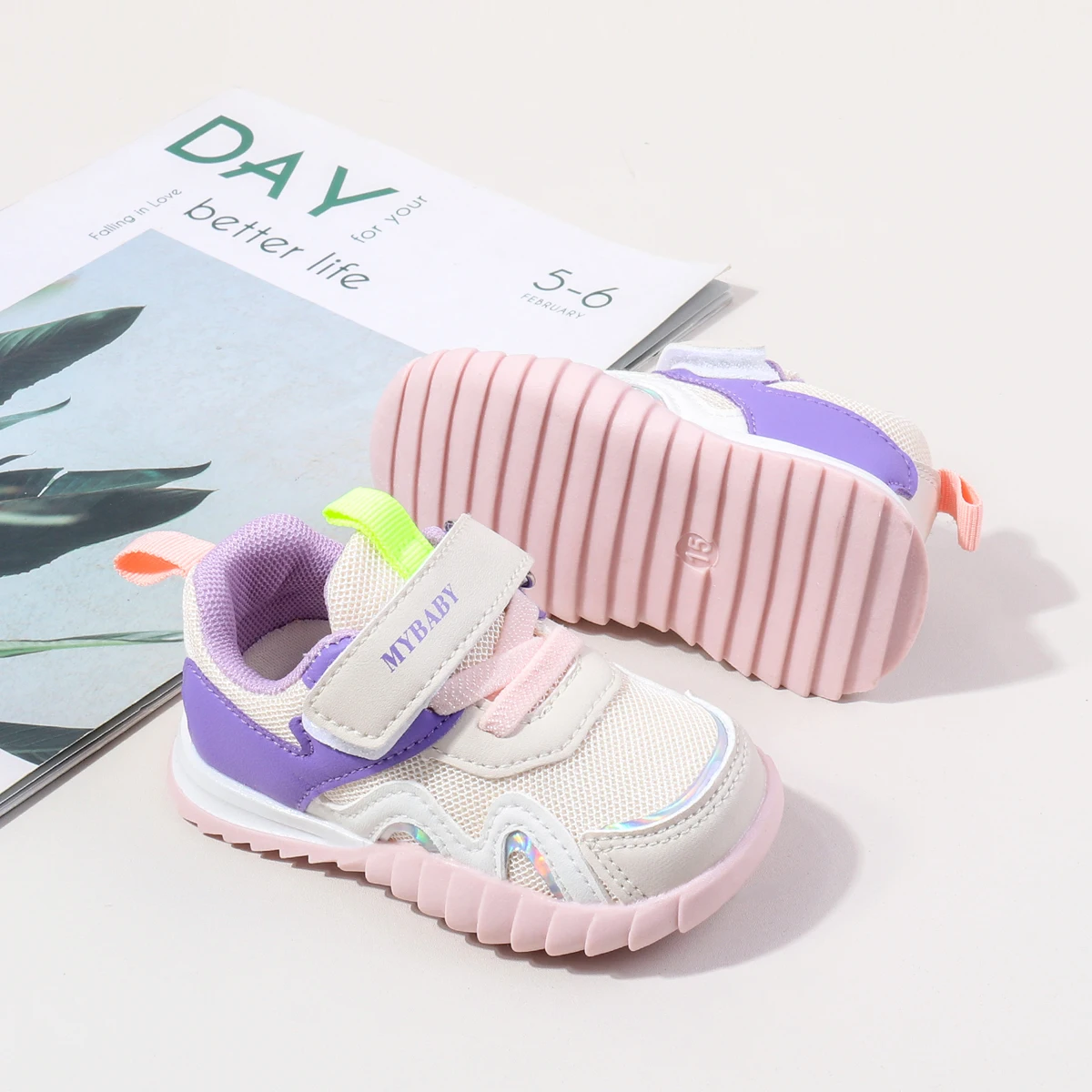 2025 New Unisex Baby Sneaker High Quality PU TPR Sole Anti-Slip Pre-Walk Shoes 0-15 Months Breathable Pre-Walk Flat Spring details
