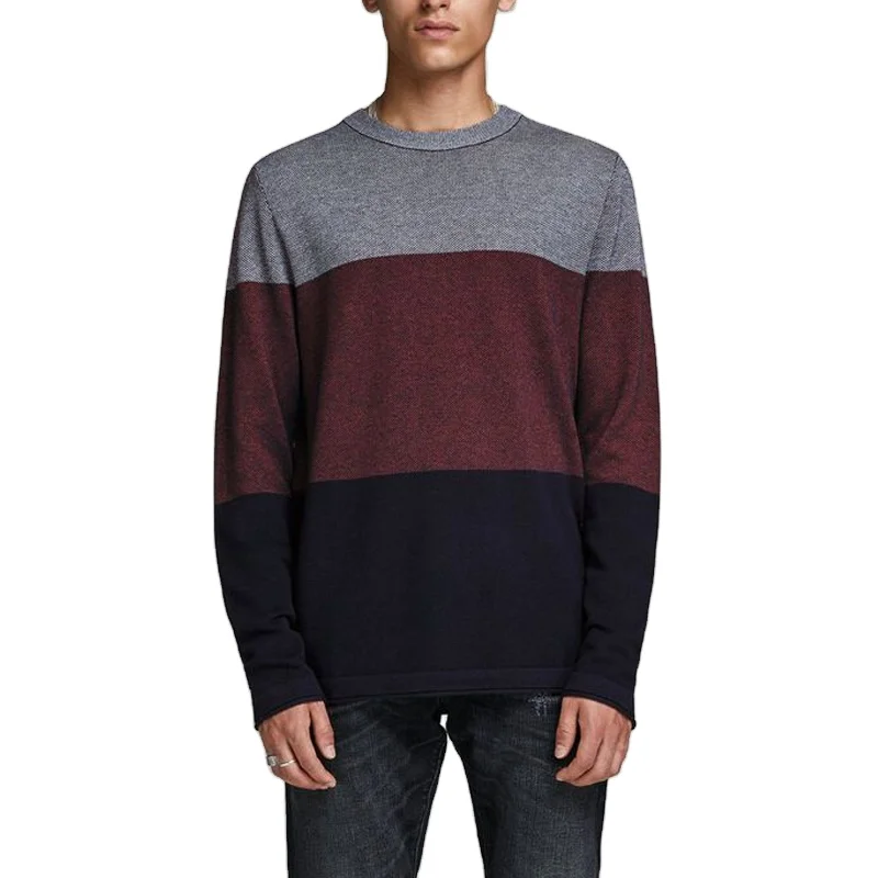 Cotton Knitted Crew Neck Men's Sweaters 