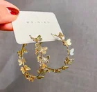 Metal Earrings Earrings 2021 Earrings 2021 Fashion Jewelry Trendy Metal Gold Butterfly Hoop Earrings