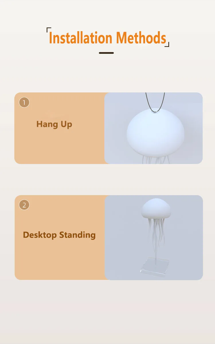 Intelligent Gradient Yard Dimmable Eye Care Bedside Lamp Voice Control with Dancing Legs Jellyfish Table Lamp with Touch Sensor