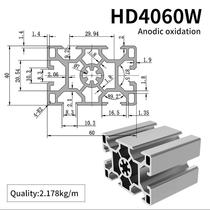 4060 Double Slot Industrial Extruded Aluminum Profile 4060 Aluminum Alloy Profile Free Cutting supplier