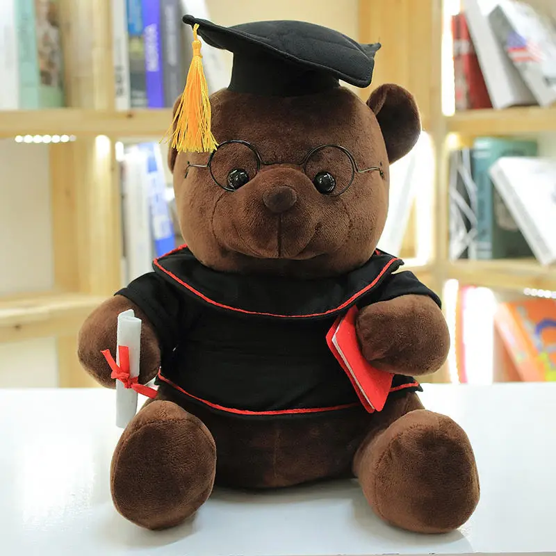 Custom Plush Graduation Bear Toy Stuffed Teddy Bear Toy With A Bachelor Hat Stuffed Teddy Bears Soft Plush Toys