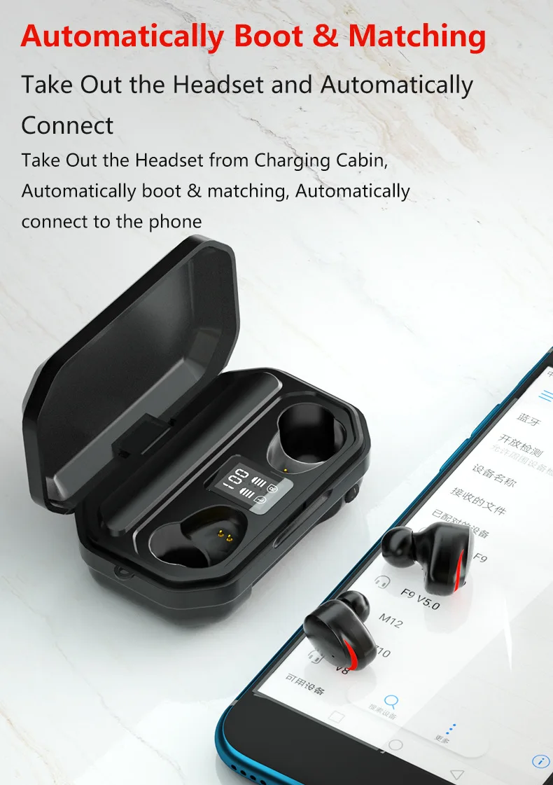 M15 Wireless TWS BT 5.1 Headset 9D Stereo Earbud With Mic