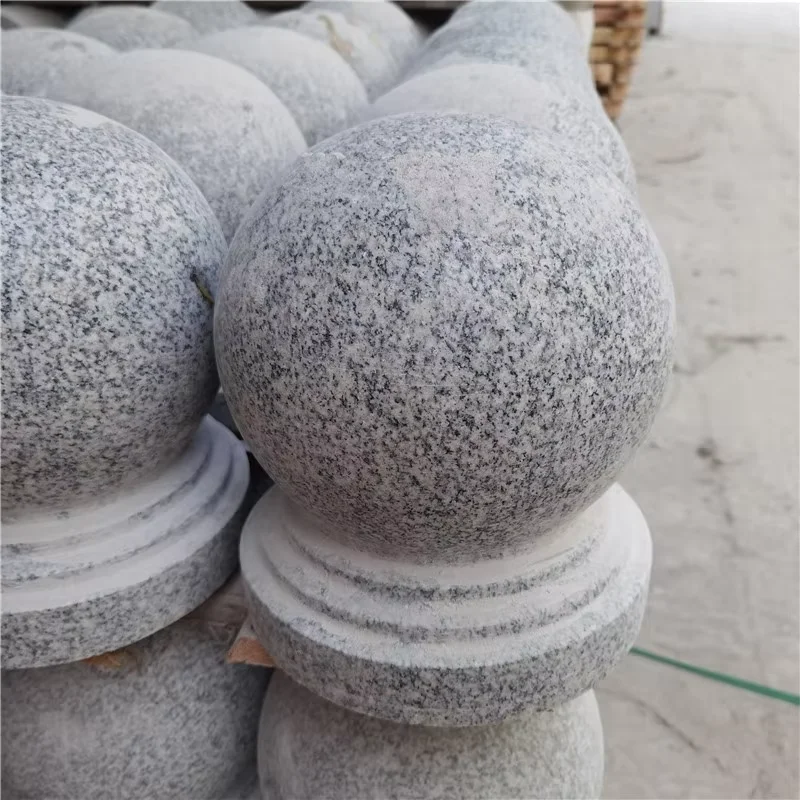 product outdoor landscape decoration natural round grey granite stone ball for park-4