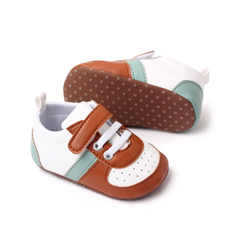 Color-matching Striped Mesh Breathable Soft-soled Baby Toddler Shoes for Boys factory