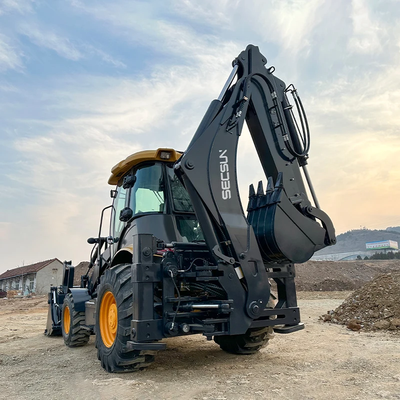Factory Direct Sales 4wd Mini Backhoe Excavator Front End Loader 4x4 1.6 Ton 2.5 Ton Backhoe Loader