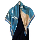 Scarf Spring Big Square Scarf Female Retro Scarf Shawl Tulle Tulle Warm Neck Scarf
