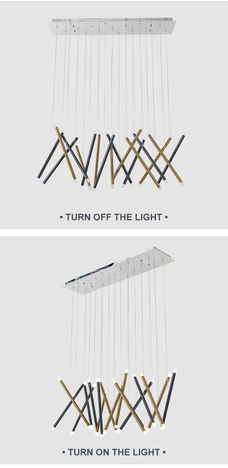 dl0045 high quality modern hotel lobby dining room decoration aluminum brass led pendant lamp -3