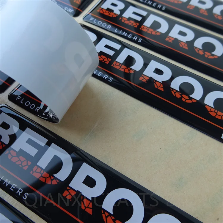 product full color printed vinyl substrate 3d crystal decal flexible pu gel doming metallic labels adhesive resin domed epoxy stickers305-13
