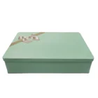 Promotion Tin Box Hinged Tin Box Promotion Rectangular Metal Gift Cookie Tin Box Containers With Hinged Lid