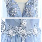 Evening Gown New Listing Spandex/Polyester Tulle Embroidered SleevelessV-neck Ladies Lace Evening Gown