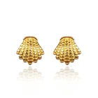 Rose Gold 925 Sterling Silver Rose Gold Plated Shell Shape Tiny Ear Studs For Girls