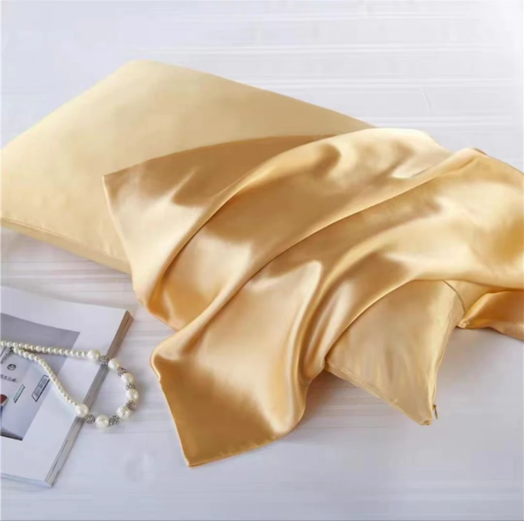 Luxury White Mulberry Silk Pillowcase Super Soft Organic 100% Real Custom Color Solid Floral Pattern Hypoallergenic Comfort