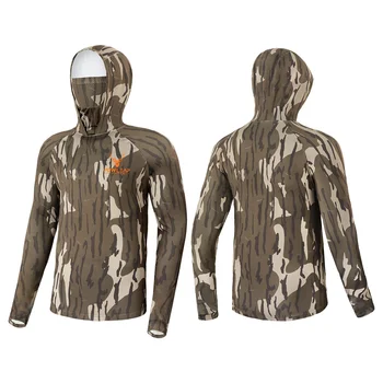 2023 Hot Sale Sun Protection Youth Hunting Camo Hoodie Soft Breathable Hunting Clothes For Men