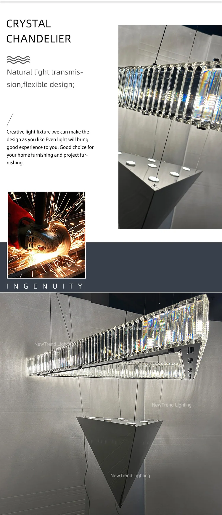 CPL-370 Luxury Style Indoor Decoration Villa Show Room Bar Custom Modern Crystal Chandelier supplier