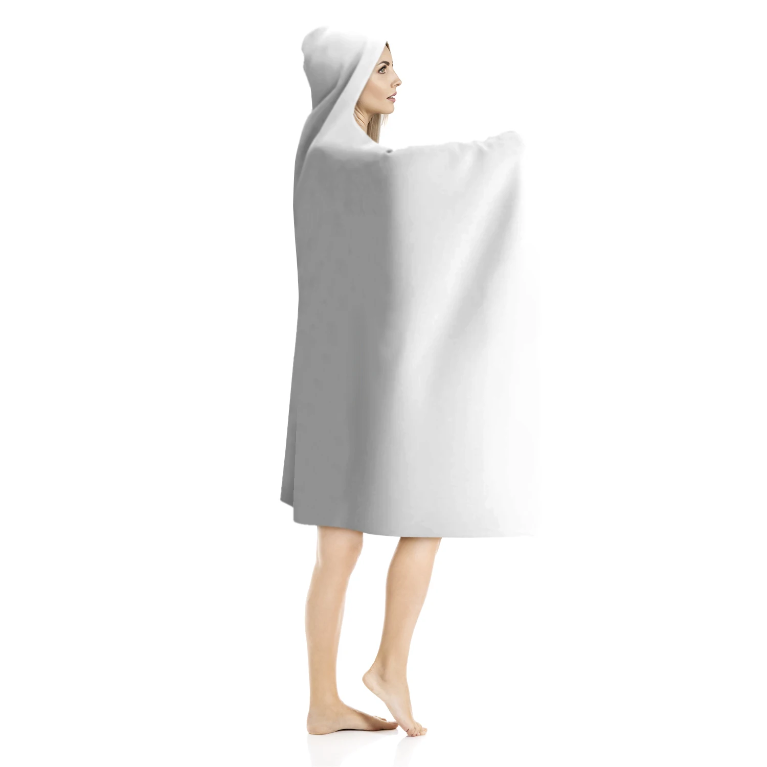 Outer galaxy universe home office winter prints OEM service wearable fleece wrap cloak hooded blankets