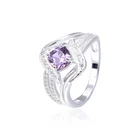 Gemstone Ring Rings 925 Sterling Silver Purple Gemstone Zircon Ring Personality Winding Ladies Ring