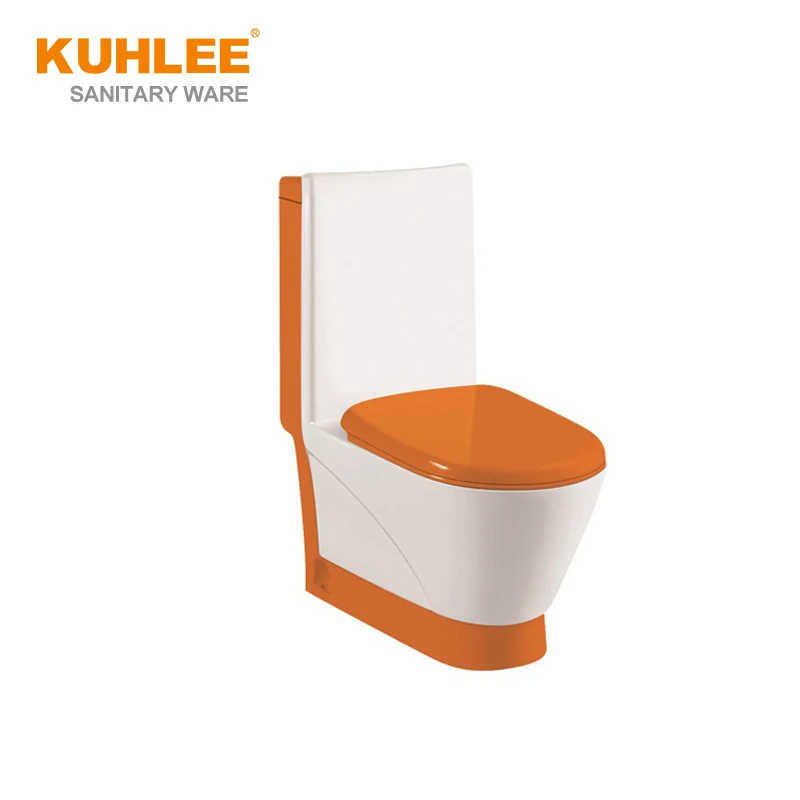 Floor Mounted WC Luxury Ceramic Green Black Colored Siphonic One Piece Toilet For Bathroom
