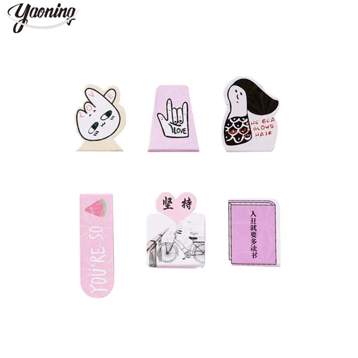 France New products wholesale oem decoration gifts stationery custom cartoon animal prints metal bookmark magnetic clip