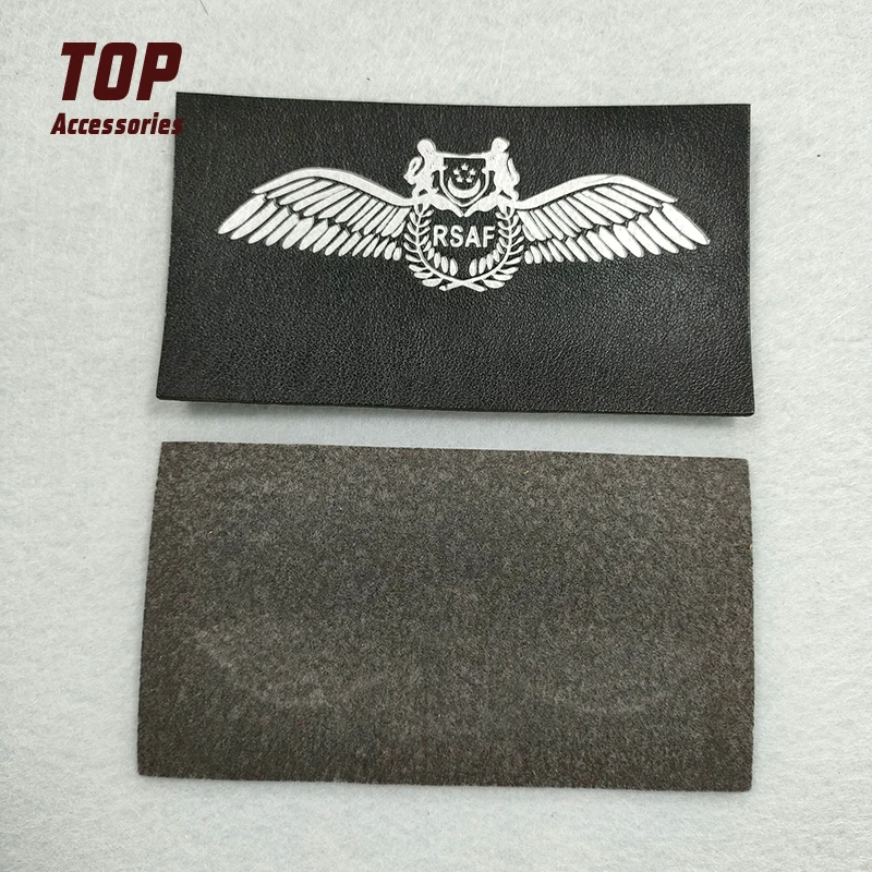 Custom Embossed Garment Leather Printed Patches for Jeans Garment Accessories
