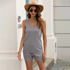 Vest Women Sweater Vest Womens New Summer Amazon Pure Color T-shirt Vest Sweater Women 2 Piece Set