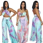 Lady New Coming Fashion Dresses Women Lady Tie Dye Women Dresses Elegant Halter Top 2 Piece Dress