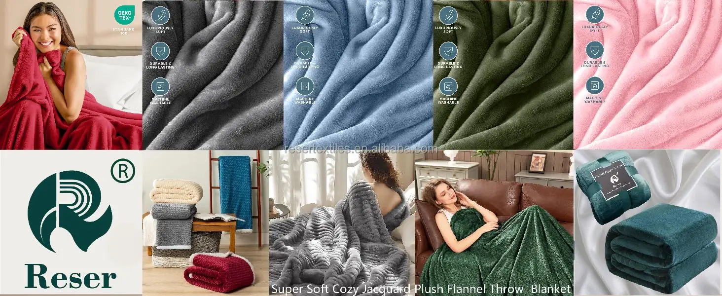 Ultra-Soft Luxury Home Knitted Modern Microplush Flannel Fleece Blanket Full/Queen Size Solid Cozy Warm Bed/Sofa/Couch Cover