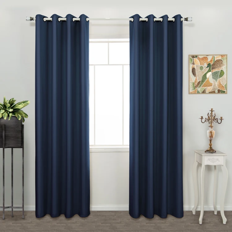 Home decorative blue door panel 100% blackout window curtains for living room