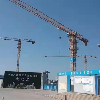 Flat Top 10 Ton Tower Crane Machine Wholesale Supply Construction 70m Jib Length Tower Cranes For Sale