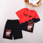 T Shirt Sets Well Priced 95% Cotton Red 2 Piece Kids Boys Sumner T Shirt Shorts Outfit Boy Outfit Sets